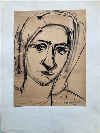 Ampelio Tettamanti "Ritratto di donna" 1946
china su carta
cm 35,5x25,5
firmata