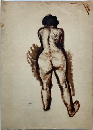 Firma indecifrata "Nudo di schiena" acquerello su carta
cm 49,5x35
firmato e da