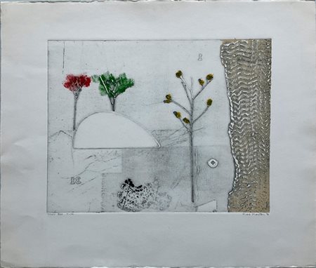 Karl Kasten "Trois Bois" 1979
acquaforte e acquatinta a colori
(lastra cm 33x42;