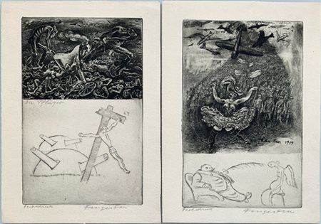 Michel Fingesten Lotto composto da sette puntesecche sul tema della guerra
(last