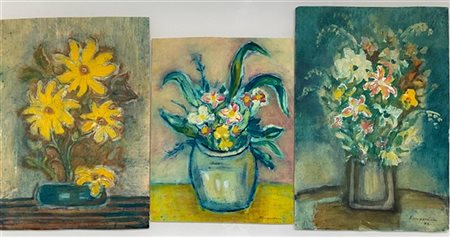 Michel Fingesten Lotto composto da tre monotipi raffiguranti vasi con fiori
Misu