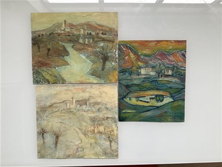 Michel Fingesten Lotto composto da cinque monotipi raffiguranti paesaggi
Misure