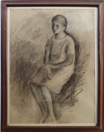 Cristoforo De Amicis "Ragazza seduta" 1928
carboncino su carta
cm 58x44
firmato