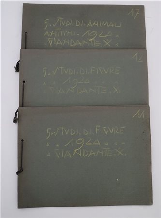 Giandante X "Studi di animali - Studi di figure" 1924
quindici chine su carta da