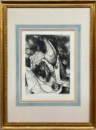 Marino Marini "Senza titolo" 
acquaforte
(lastra cm 41x31,5; foglio cm 70x53,5)