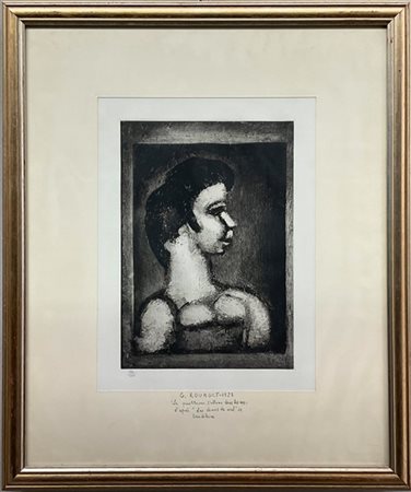 Georges Rouault "La prostitution s'allume dans les rues" 
acquatinta su heliogra