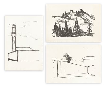 OTTONE ROSAI (1895-1957) - Lotto unico composto da 3 litografie
