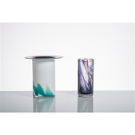 MAESTRI MURANESI, Due vasi in vetro di Murano