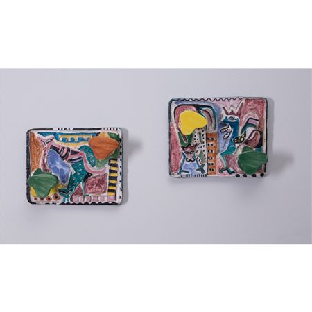 PRODUZIONE ITALIANA 1960 ca., Due placche con due appendini