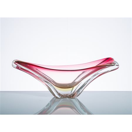 FLAVIO POLI (Attr.le), Grande centrotavola in vetro sommerso