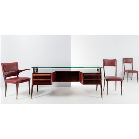 VITTORIO DASSI, Scrivania, poltrona e due sedie