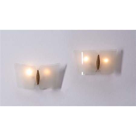 PRODUZIONE ITALIANA 1950 ca., Coppia di lampade da parete