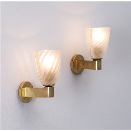 ARCHIMEDE SEGUSO (Attr.le), Coppia di lampade da parete