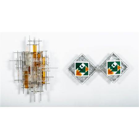 ALBANO POLI, Lampada e coppia di lampade da parete