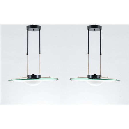 MAESTRI MURANESI, Coppia di lampade a sospensione