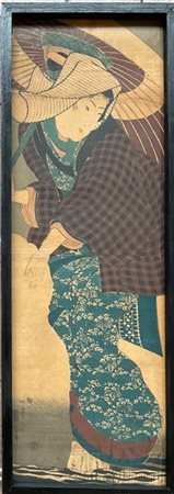 Eisen, foglio centrale di un celebre trittico che ritrae cortigiane sul ponte R