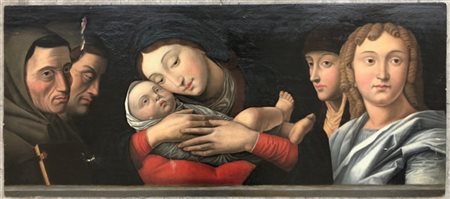 Ignoto, da Francesco Bonsignori, antico dipinto ad olio su tavola raffigurante