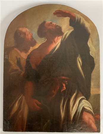 Scuola veneta del XVIII secolo, Apostoli, olio su tela (cm 52x39,5) difetti e r