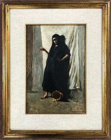 Oreste Silvestri "Figura femminile" 1881
olio su compensato (cm 34,5x24)
Firmato