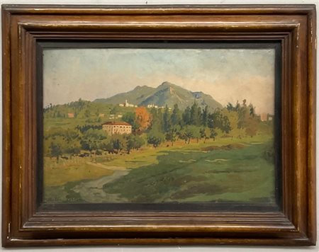 Arturo Ferrari "Brianza" 
olio su cartone (cm 30x48)
Firmato in basso a sinistra
