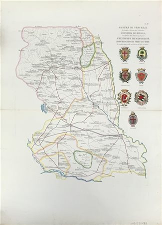 Lotto composto da tre carte geografiche del Piemonte: Contea di Vercelli, Signo