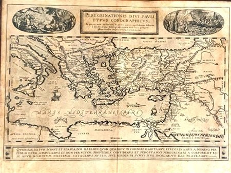 [MAPPA MEDITERRANEO - ORTELIUS, Abraham. Antwerp: 1579] - Peregrinationis Divi