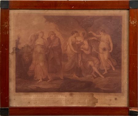 Lotto composto da due incisioni di soggetto mitologico, una cartina inglese del