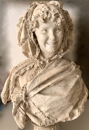 Scultore del XIX Secolo attribuibile a Ercole Rosa (Roma 1846 - 1893) "Gentildo