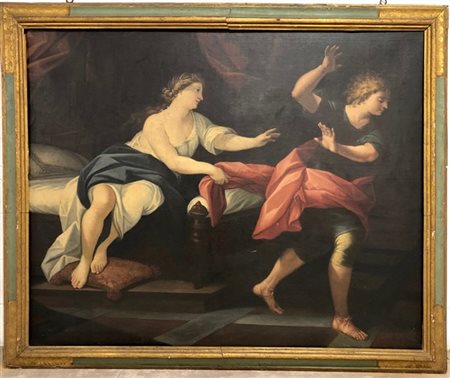 Scuola del secolo XVIII "

Giuseppe respinge la moglie di Putifarre
" Olio su t