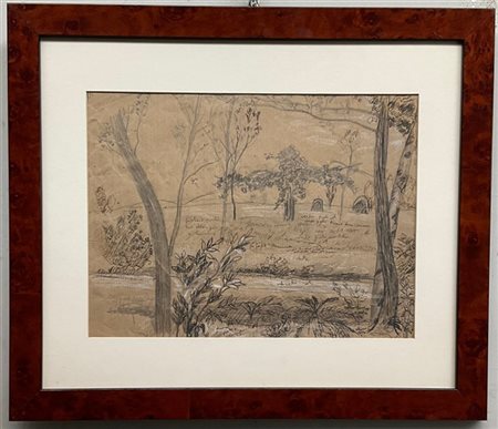 Luigi Russolo "Studio dal vero" china, matita e biacca su carta (cm 24x32) In co