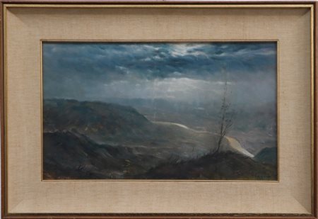 Lotto di tre dipinti ad olio di diverso autore, soggetto e misure (misura max c