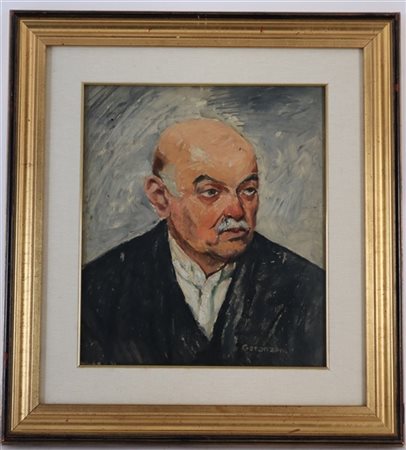 Cornelio Geranzani "Ritratto maschile" 
olio su compensato (cm 40x35)
Firmato in