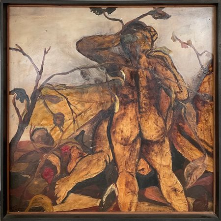 Mario D'Anna Ratto di Lia" olio su tela (cm 90x90) firmato in basso a sinistra;