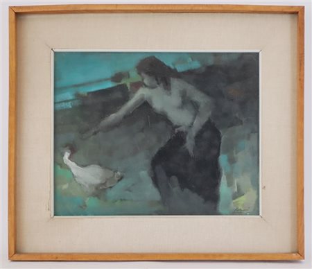 Italo Calvari "Mattino"1961, olio su tela (cm 40x50) firmato in basso a destra;