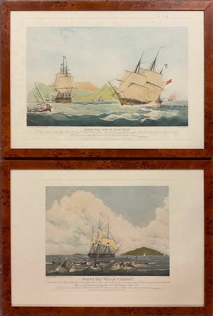 Da T. Sutherland. Coppia di litografie a colori raffiguranti "Capo di Buona Spe