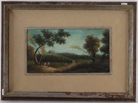 Ignoto del XX secolo

"Capriccio con figure e Colosseo" 
olio su rame (cm 12x22