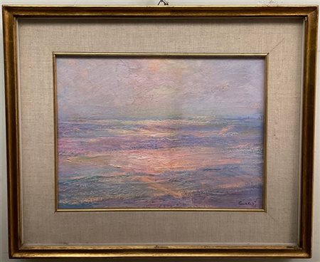 Giulio Cisari "Marina" 
olio su compensato (cm 27,5x37)
Firmato in basso destra