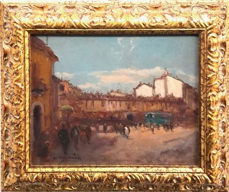 Lotto composto da due "Scorci milanesi" di diverso autore, tecniche e misure 
I