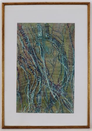 Mauro Discovolo "Composizione astratta" tecnica mista su carta (cm 30,5x48) firm