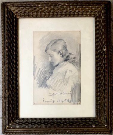 Giuseppe Amisani "Profilo femminile" 31 agosto 1911
matita su carta (cm 18x12)
F