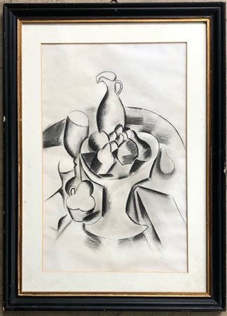 Riproduzione di un disegno a carboncino raffigurante natura morta (cm 63x40)
In