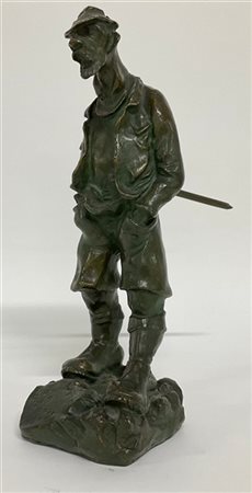 Scultore tedesco di inizio secolo XX "Der Hochtourist - l'escursionista" scultu