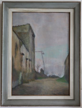 Nazareno Cugurra "Strada Scalea (Portici)" 1955
olio su compensato
cm 81x56
firm