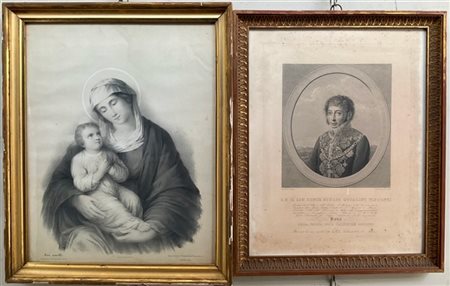 Due incisioni di soggetto e misure diverse (lievi difetti)