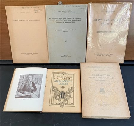 Lotto di cinque fascicoli di vario interesse, di cui tre con dedica dell'autore