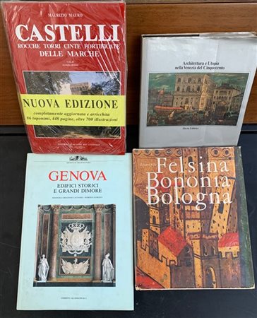 Quattro volumi inerenti l'arte a Genova, Bologna, Venezia e nelle Marche, ricca