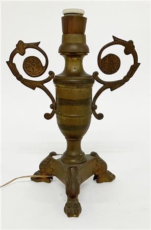 Portapalme in bronzo montato a luce elettrica