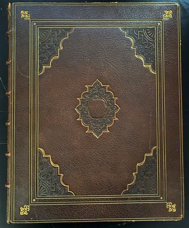 Album porta disegni in marocchino impresso e dorato. Legatura di Arviere and so