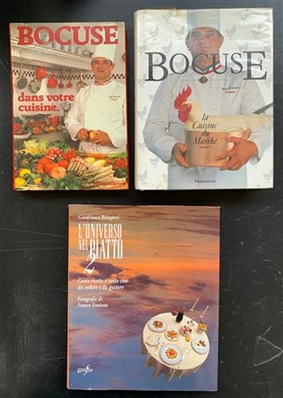 Lotto composto da tre volumi inerenti la cucina e la gastronomia, riccamente il