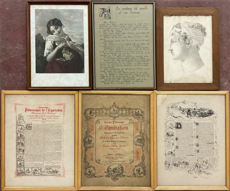 Lotto composto da diversi quadretti, stampe e incisioni per la maggior parte in